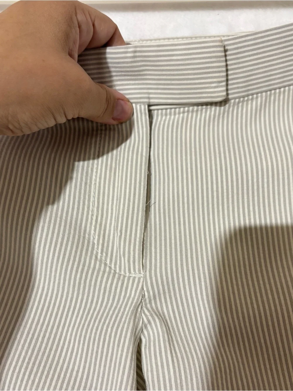 J. Crew City Fit Wide Leg Seersucker Pants